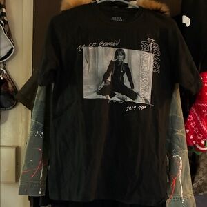 Grace Black Graphic Tee with Photo Print